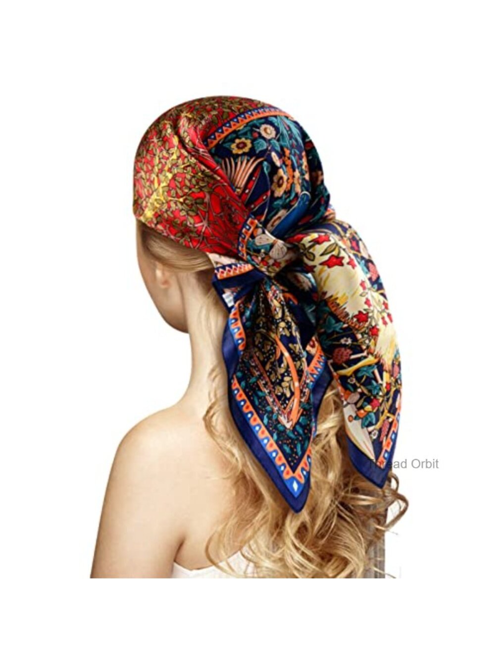 100% Mulberry Silk 27" Square Scarf Head Scarf Neck Scarf Multi-Way